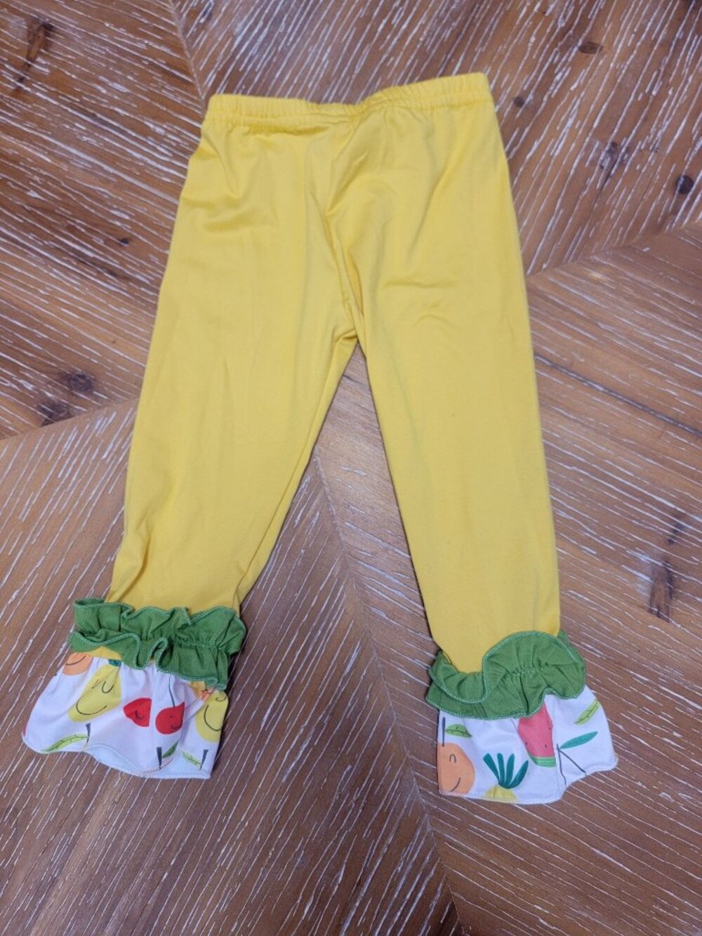 Little Jo Lemon Toddler Girls 2T Yellow Ruffle Leggings & Fruit Print Tunic Set - Picture 5 of 9